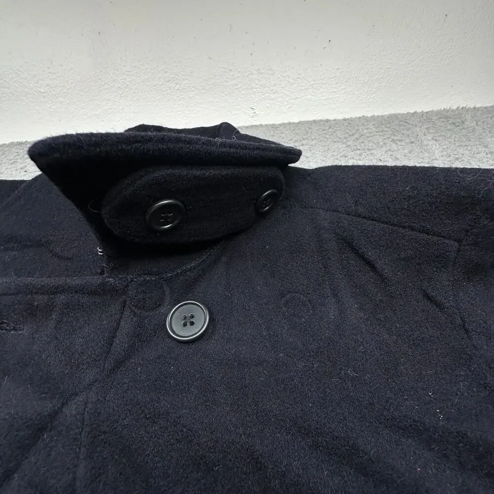 J Crew Wool Double Breasted Bayswater Pea Coat Mens Medium Thinsulate Navy